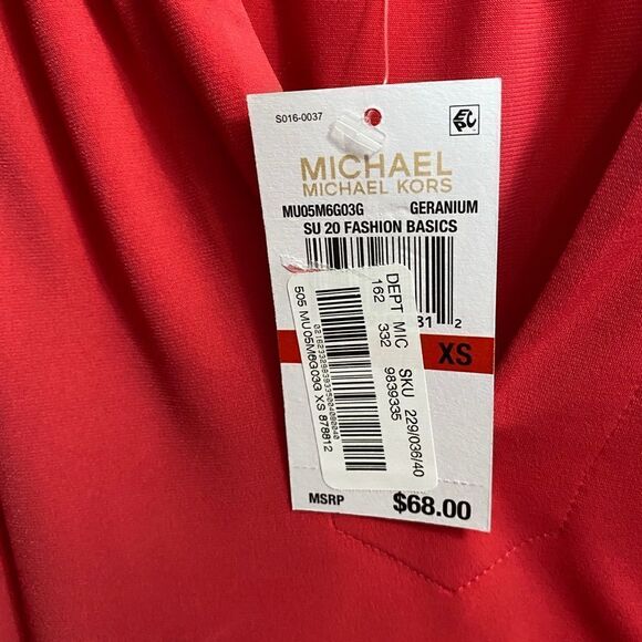 Michael Kors Pink Lux Matte Jersey Ruffle Trim Top - Picture 5 of 8